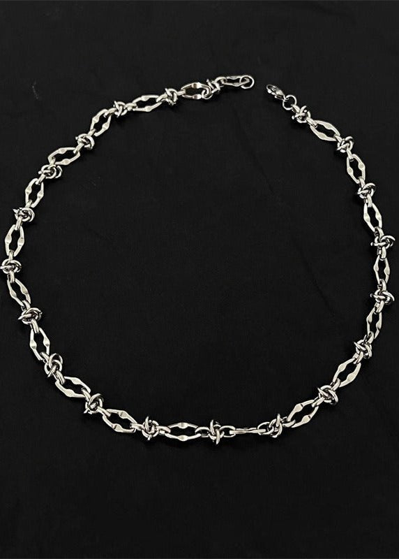 Stainless Steel Thorn Knot Chain Necklace - Rick Circus