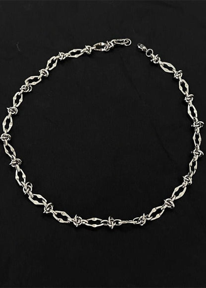 Stainless Steel Thorn Knot Chain Necklace - Rick Circus