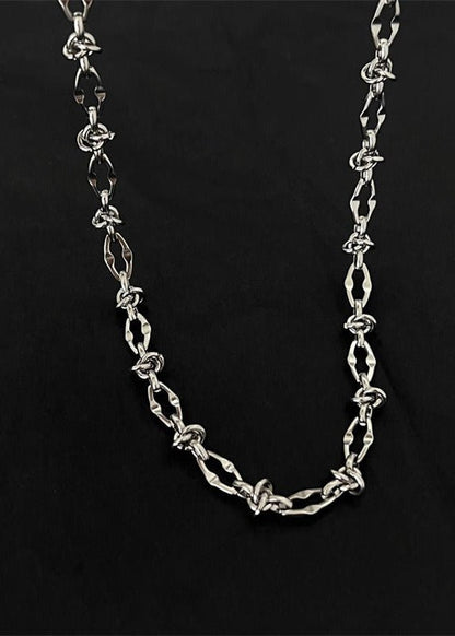 Stainless Steel Thorn Knot Chain Necklace - Rick Circus