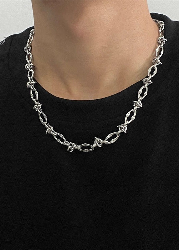 Stainless Steel Thorn Knot Chain Necklace - Rick Circus