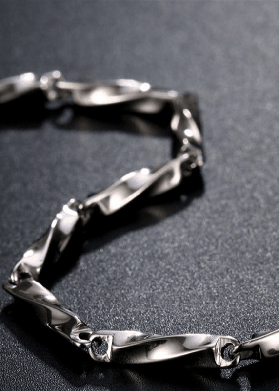 Stainless Steel Twisted Link Bracelet - Rick Circus
