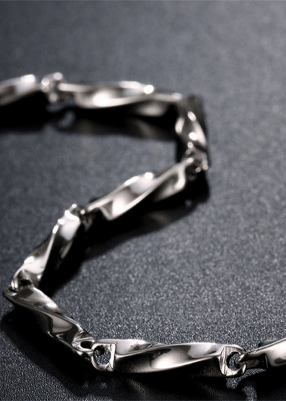 Stainless Steel Twisted Link Bracelet - Rick Circus