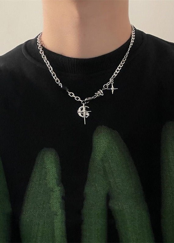 Star &amp; Moon Pendant Necklace - Rick Circus