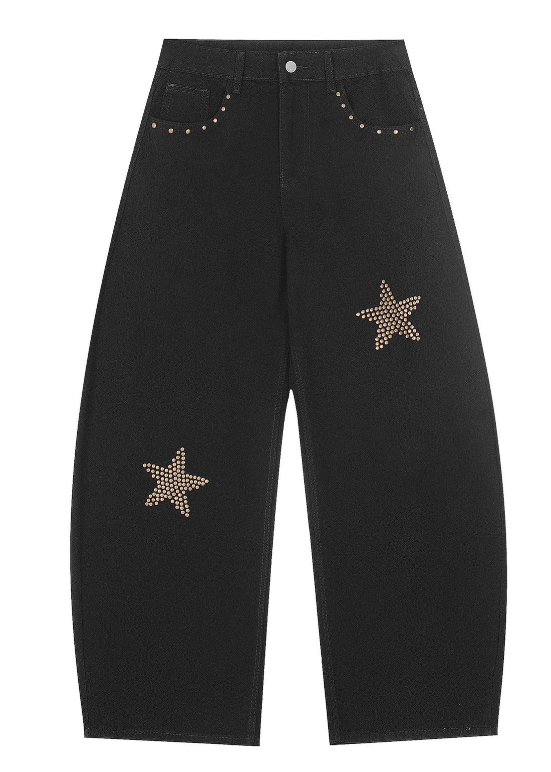 Star Studded Curved Jeans - Rick Circus