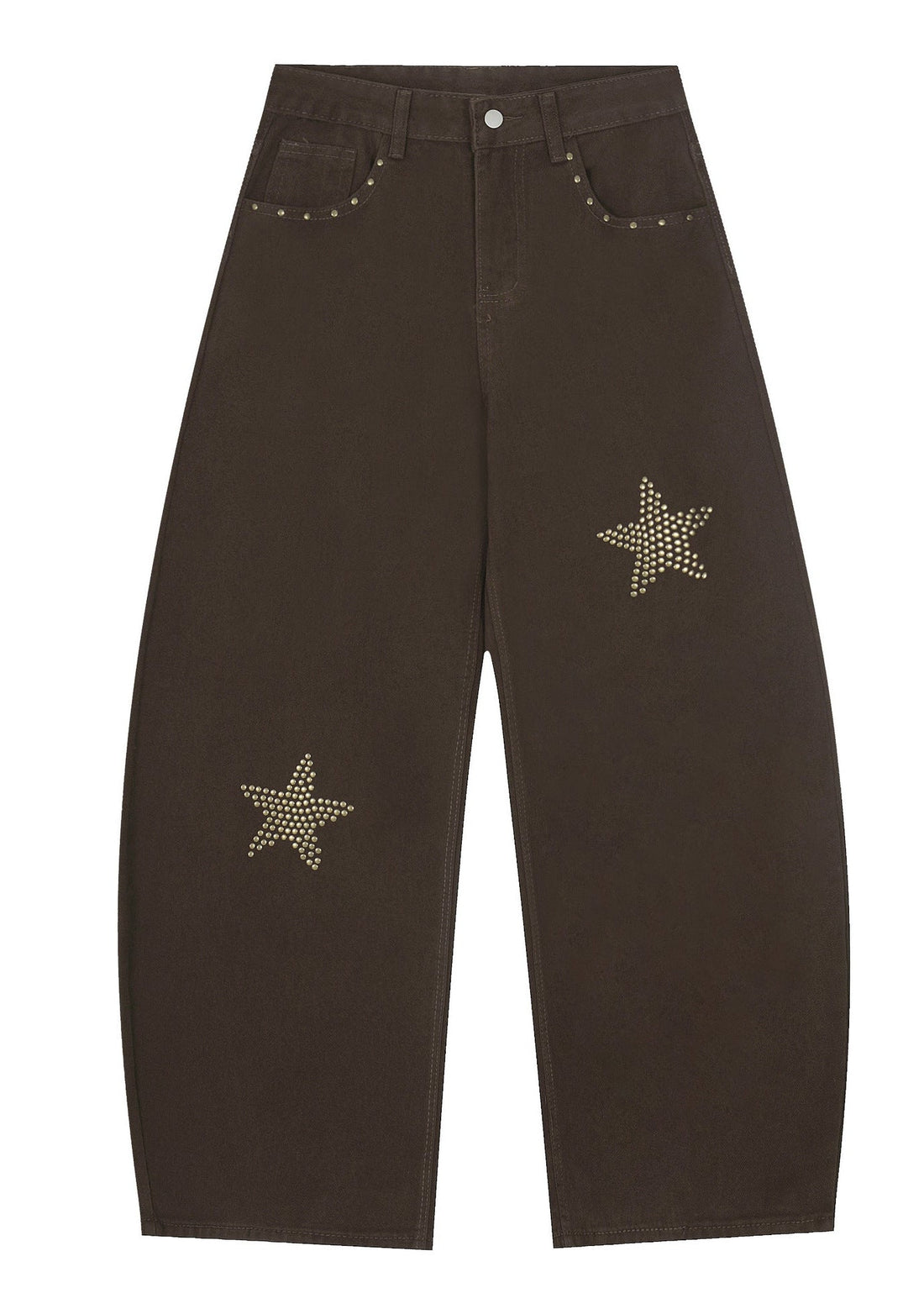 Star Studded Curved Jeans - Rick Circus