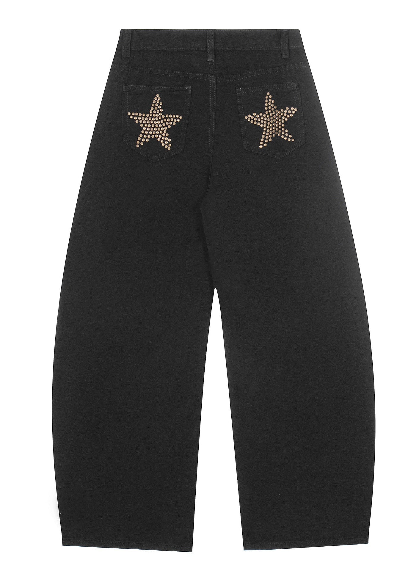 Star Studded Curved Jeans - Rick Circus