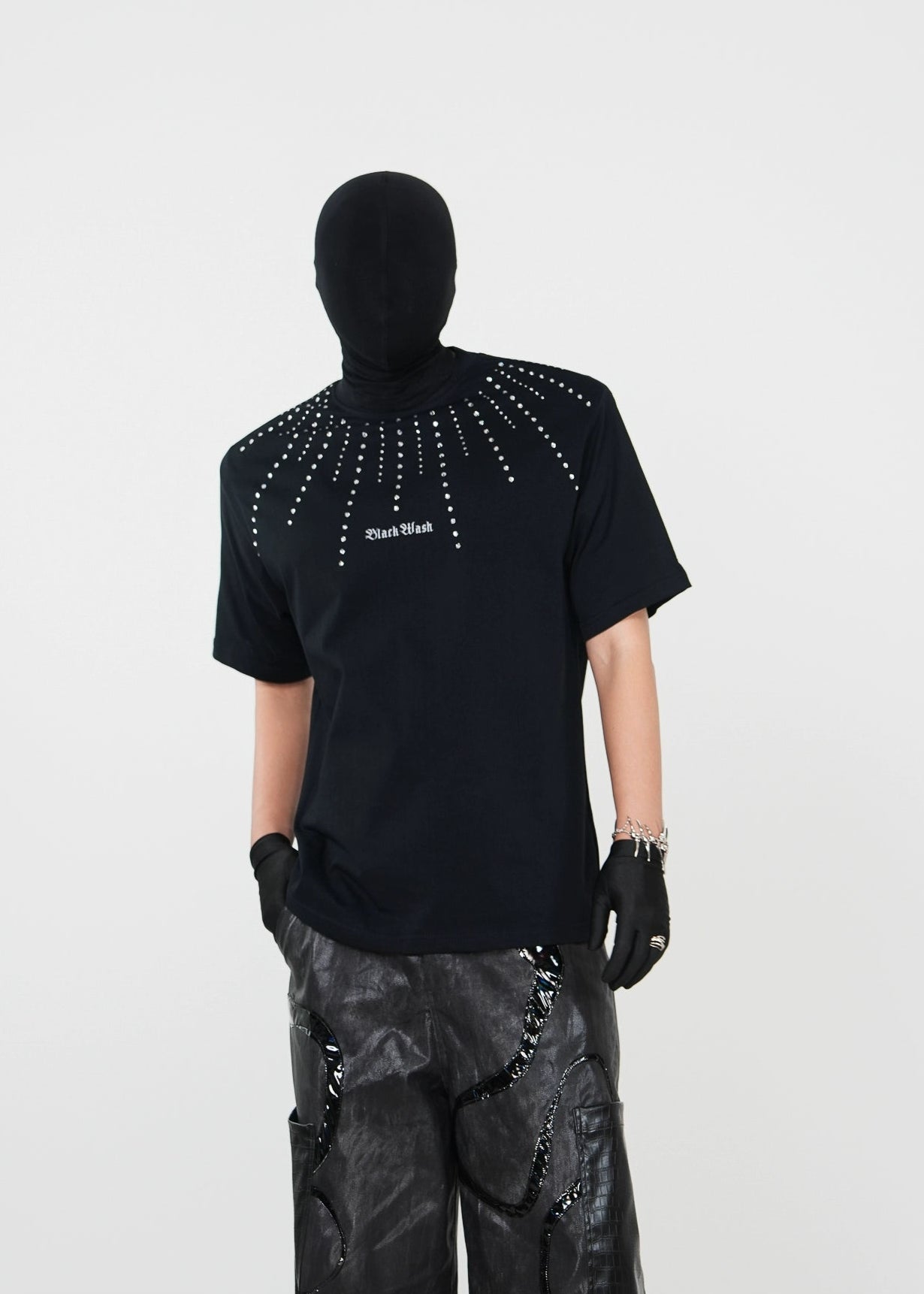 Starry Rhinestone Embellished T-Shirt - Rick Circus