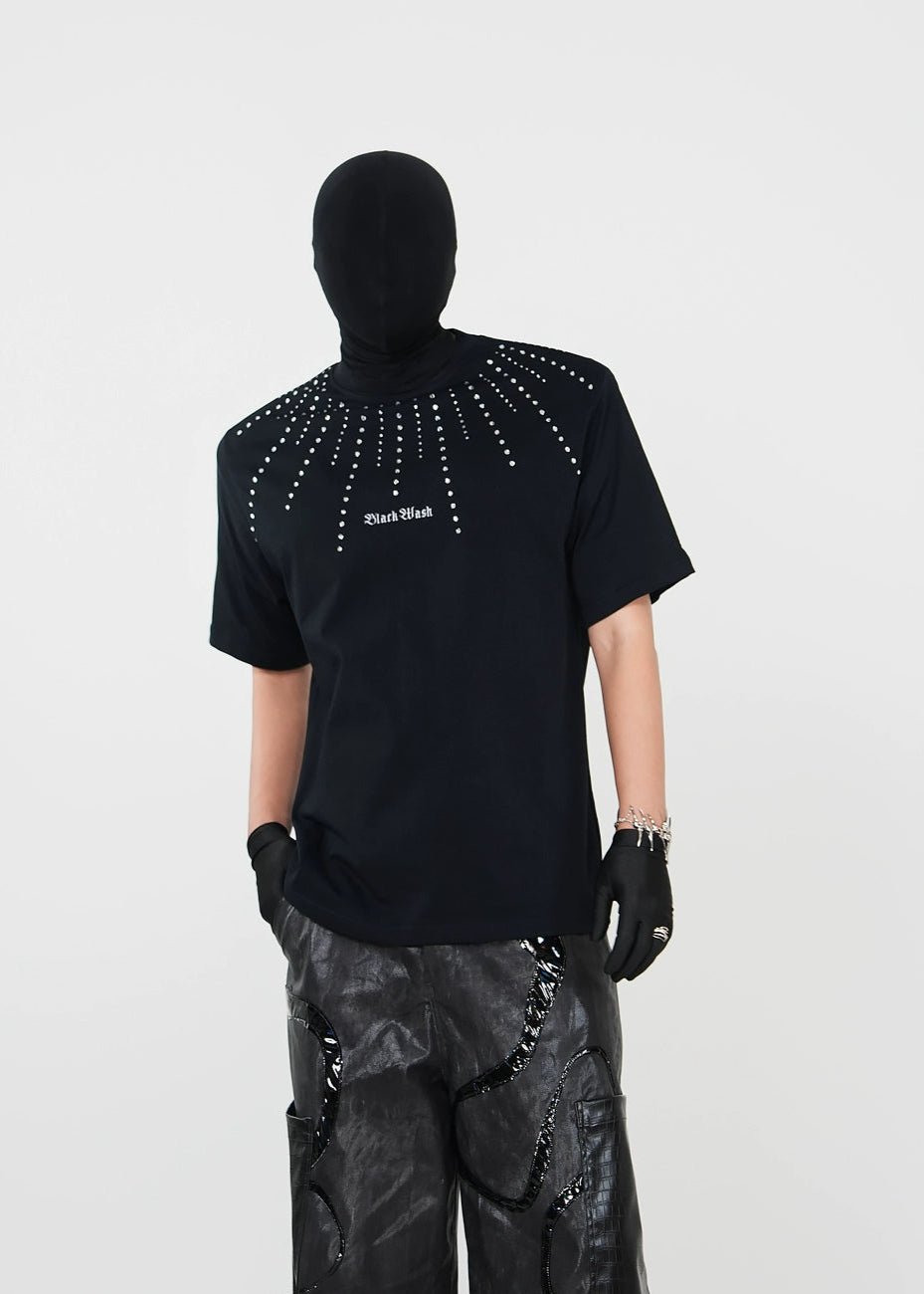 Starry Rhinestone Embellished T-Shirt - Rick Circus