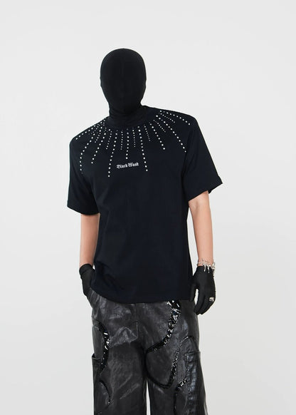 Starry Rhinestone Embellished T-Shirt - Rick Circus