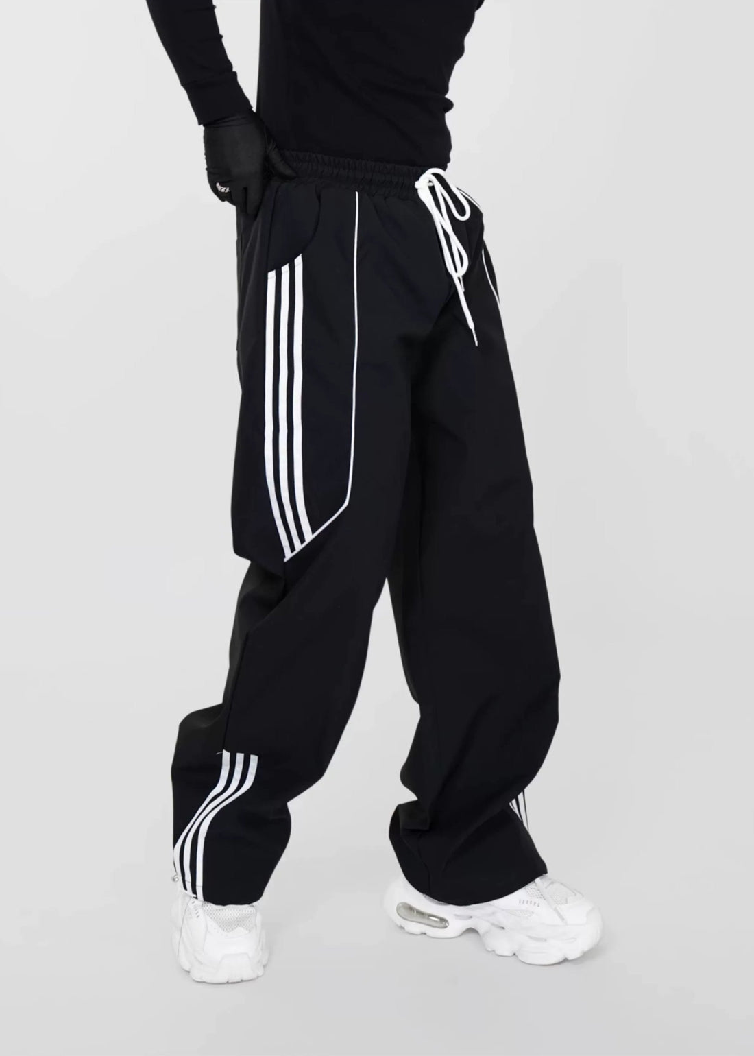 Straight - Leg Track Pants with Contrast Stripe Panels - Rick Circus