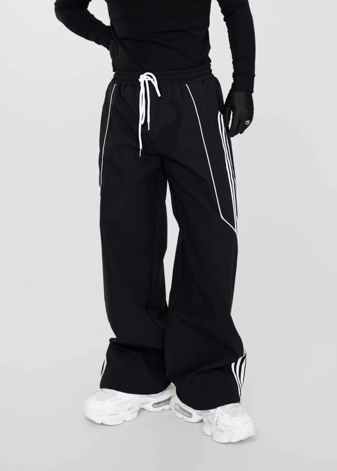 Straight - Leg Track Pants with Contrast Stripe Panels - Rick Circus