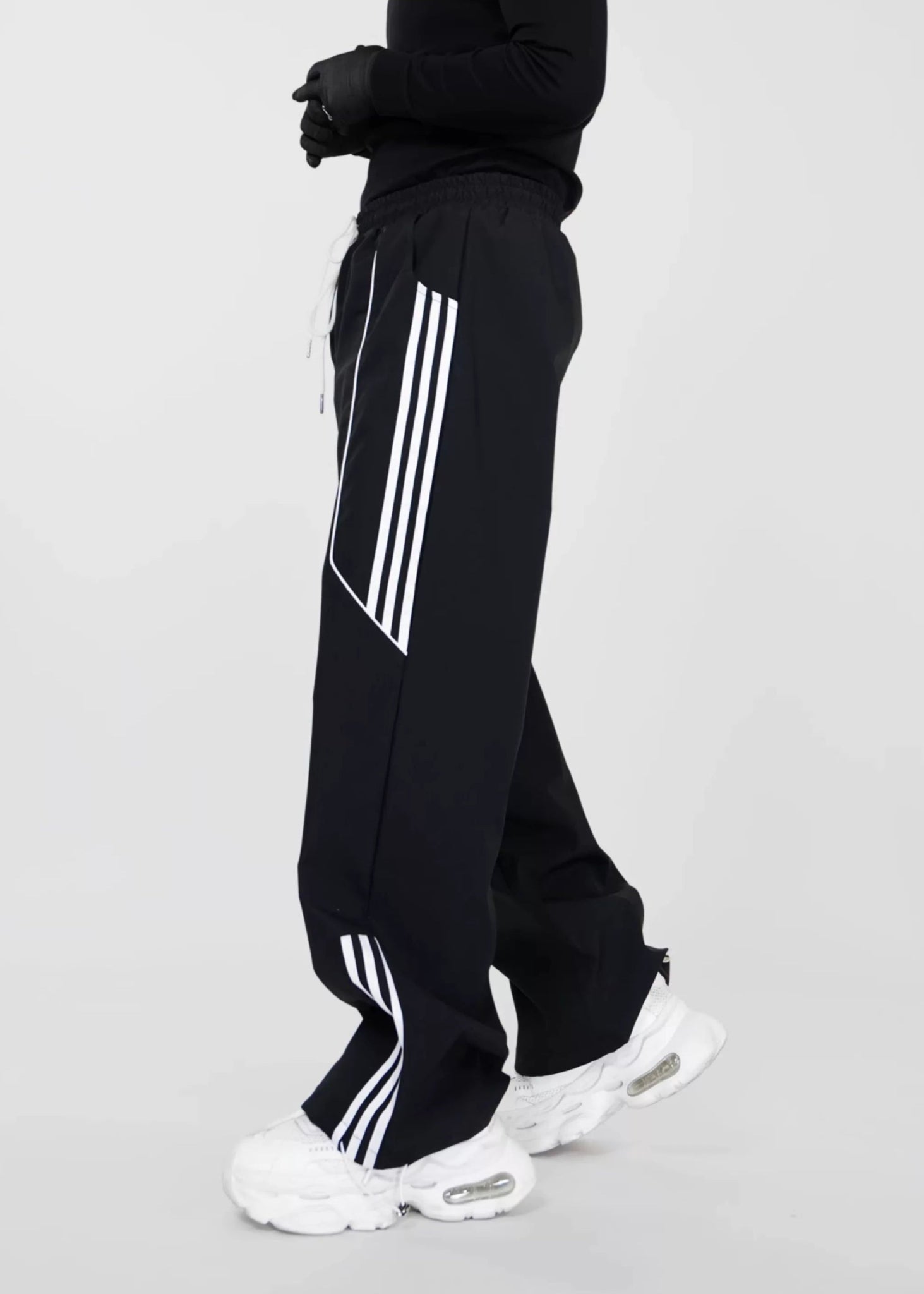 Straight - Leg Track Pants with Contrast Stripe Panels - Rick Circus