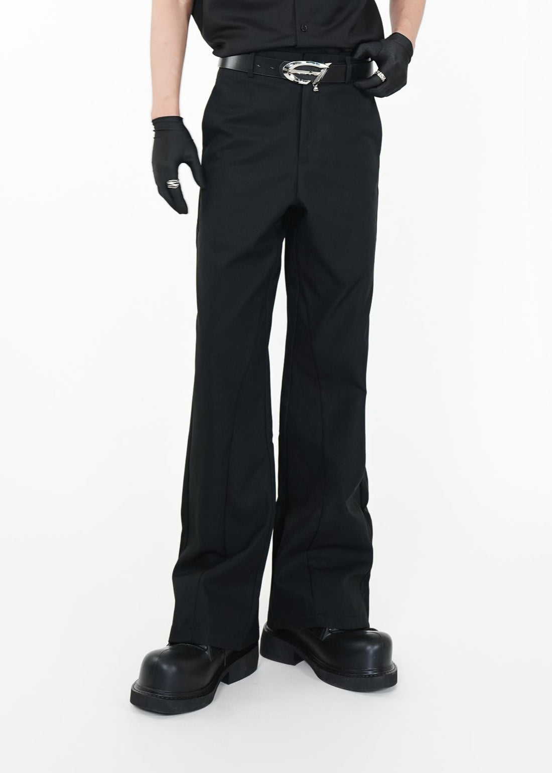 Straight - Leg Trousers with Ankle Zippers - Rick Circus