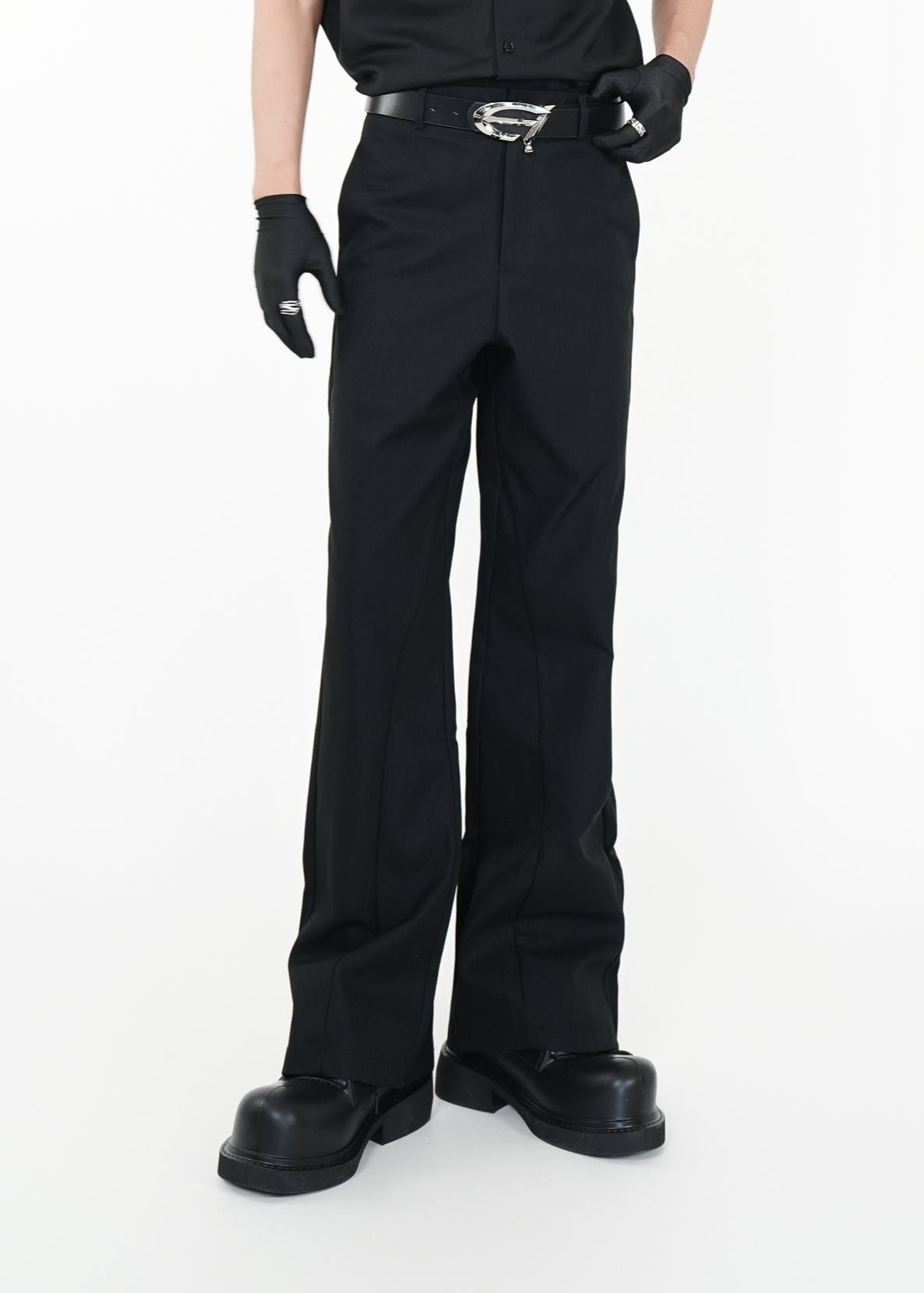 Straight - Leg Trousers with Ankle Zippers - Rick Circus