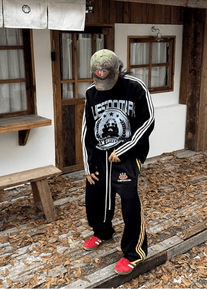 Striped Graphic Long Sleeve Tee - Rick Circus