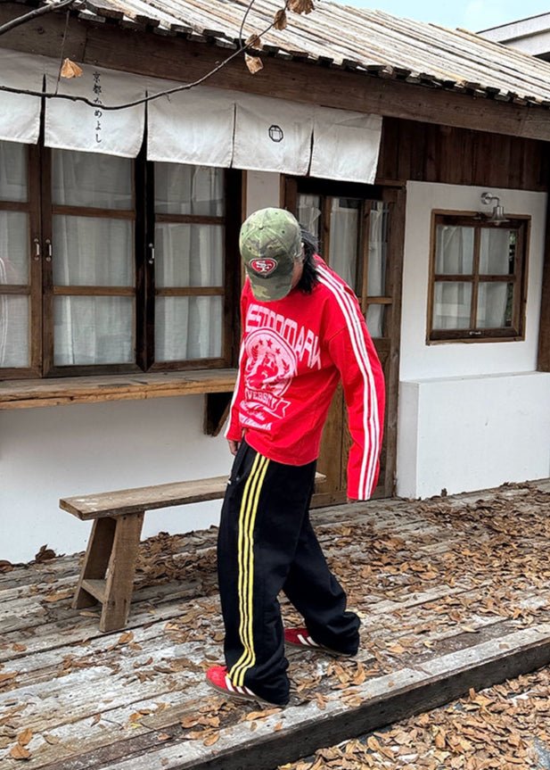 Striped Graphic Long Sleeve Tee - Rick Circus