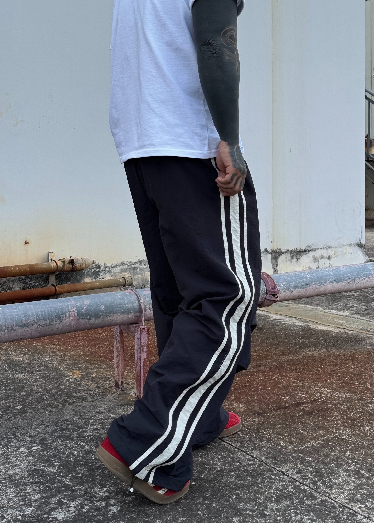 Striped Wide Leg Track Pants - Rick Circus