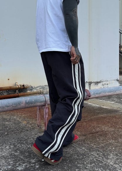 Striped Wide Leg Track Pants - Rick Circus