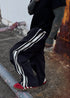 Striped Wide Leg Track Pants - Rick Circus