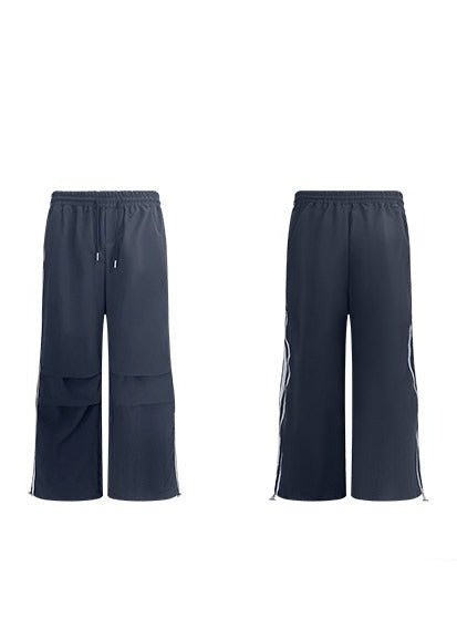 Striped Wide Leg Track Pants - Rick Circus