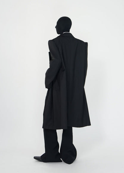 Structured Shoulder Dark Trench Coat - Rick Circus