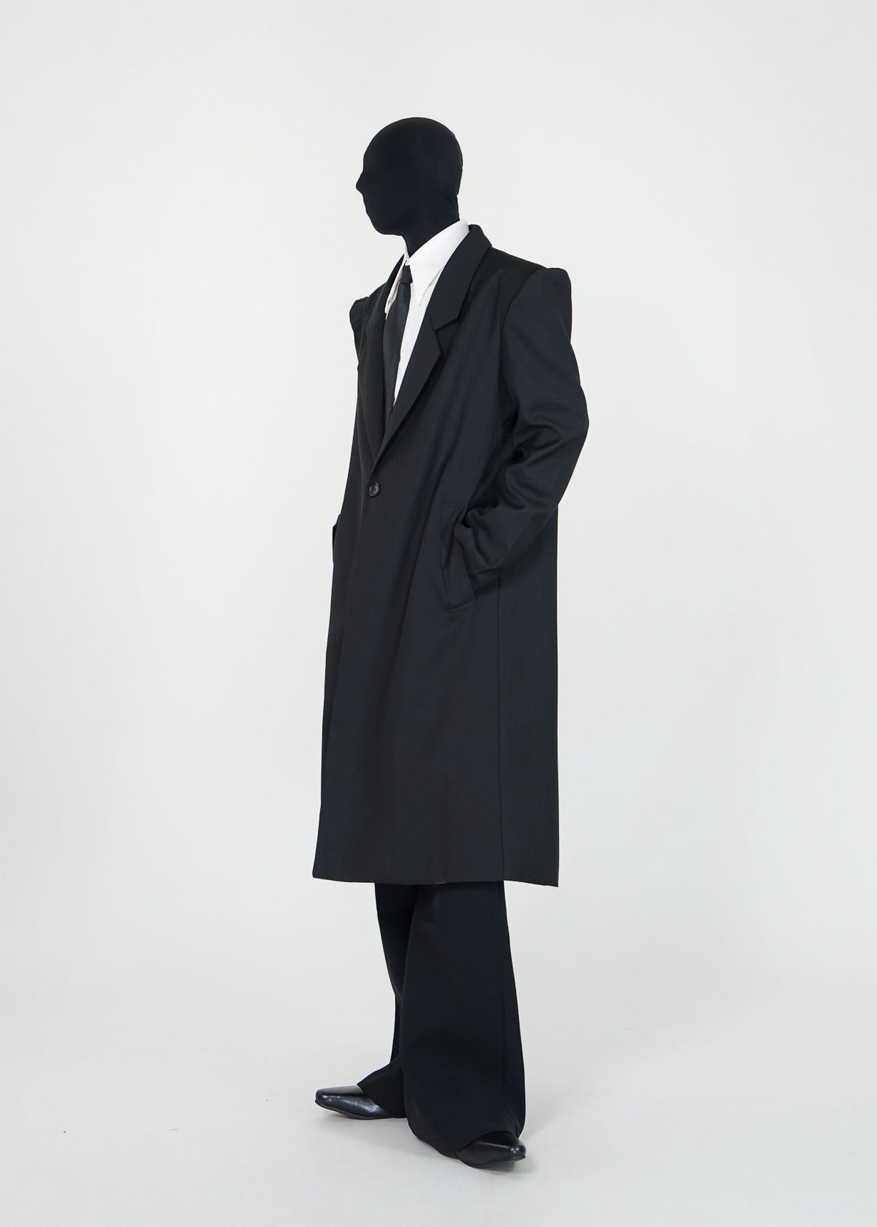 Structured Shoulder Dark Trench Coat - Rick Circus