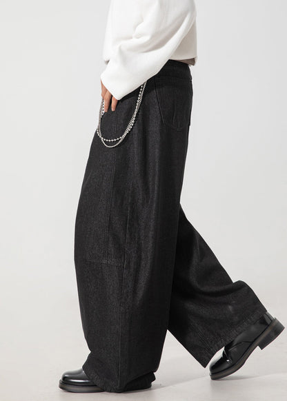 Structured Spliced Wide - Leg Jeans - Rick Circus