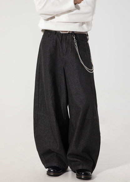Structured Spliced Wide - Leg Jeans - Rick Circus
