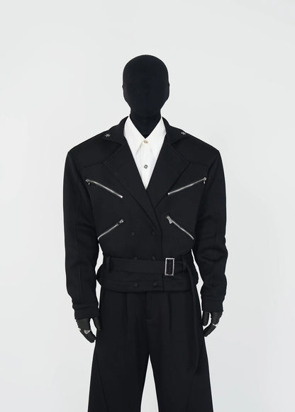 Structured X - Zip Cropped Jacket - Rick Circus