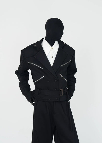 Structured X - Zip Cropped Jacket - Rick Circus