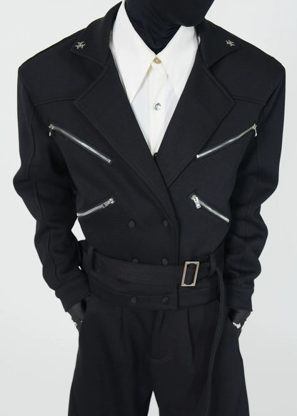 Structured X - Zip Cropped Jacket - Rick Circus