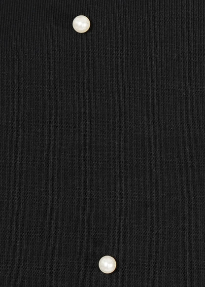 Studded Mock Neck Slim Fit Long Sleeve Tee - Rick Circus