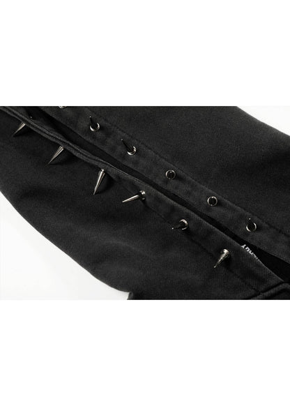 Studded Techwear Zip Hoodie - Rick Circus