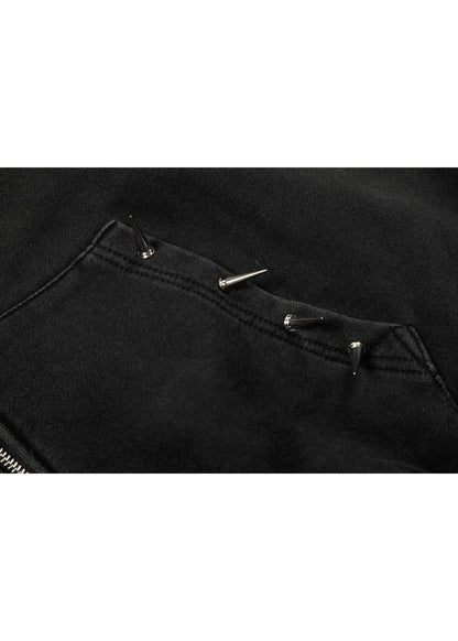 Studded Techwear Zip Hoodie - Rick Circus