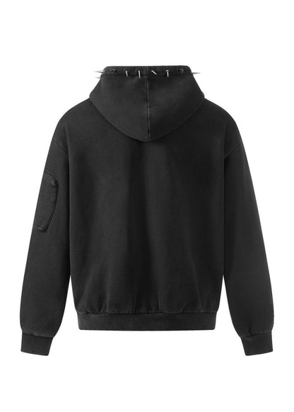 Studded Techwear Zip Hoodie - Rick Circus