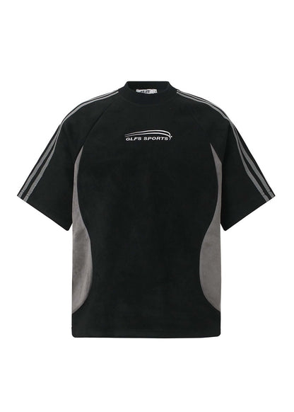 Suede Patchwork Athletic Tee - Rick Circus