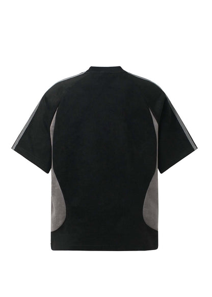 Suede Patchwork Athletic Tee - Rick Circus