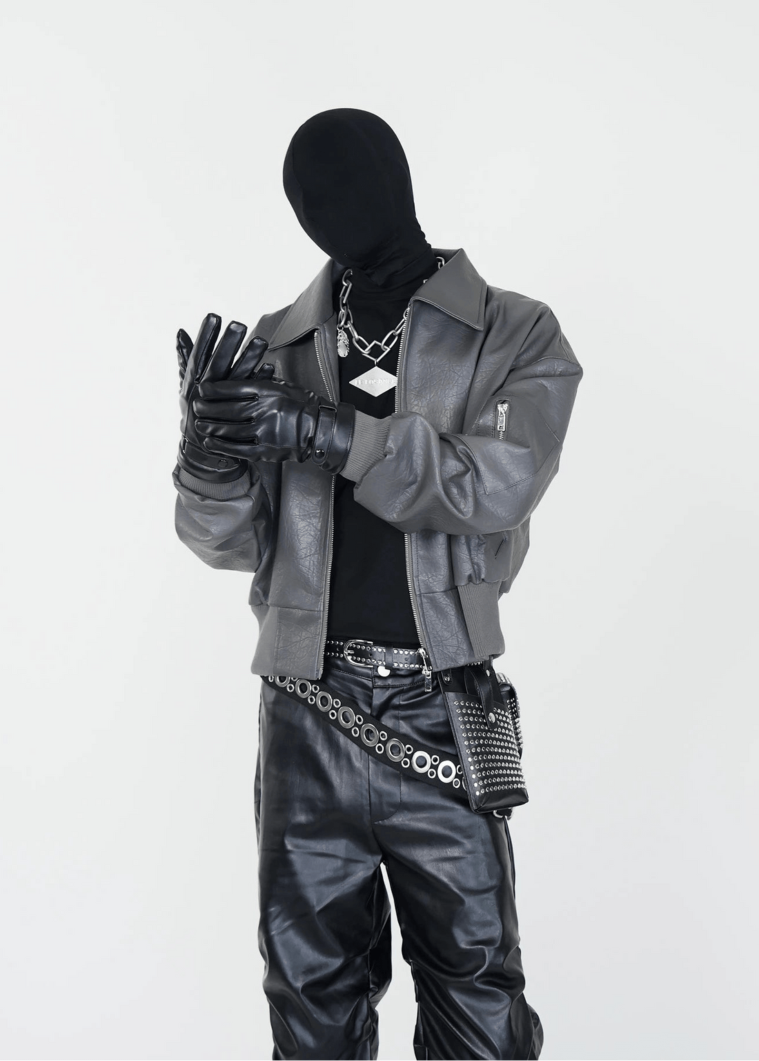 Textured PU Bomber Jacket - Rick Circus