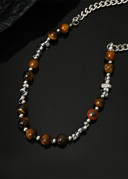 Tiger Eye Beaded Necklace - Rick Circus