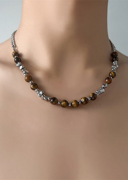 Tiger Eye Beaded Necklace - Rick Circus