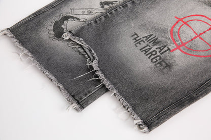 Traces of Growth Printed Jeans - Rick Circus