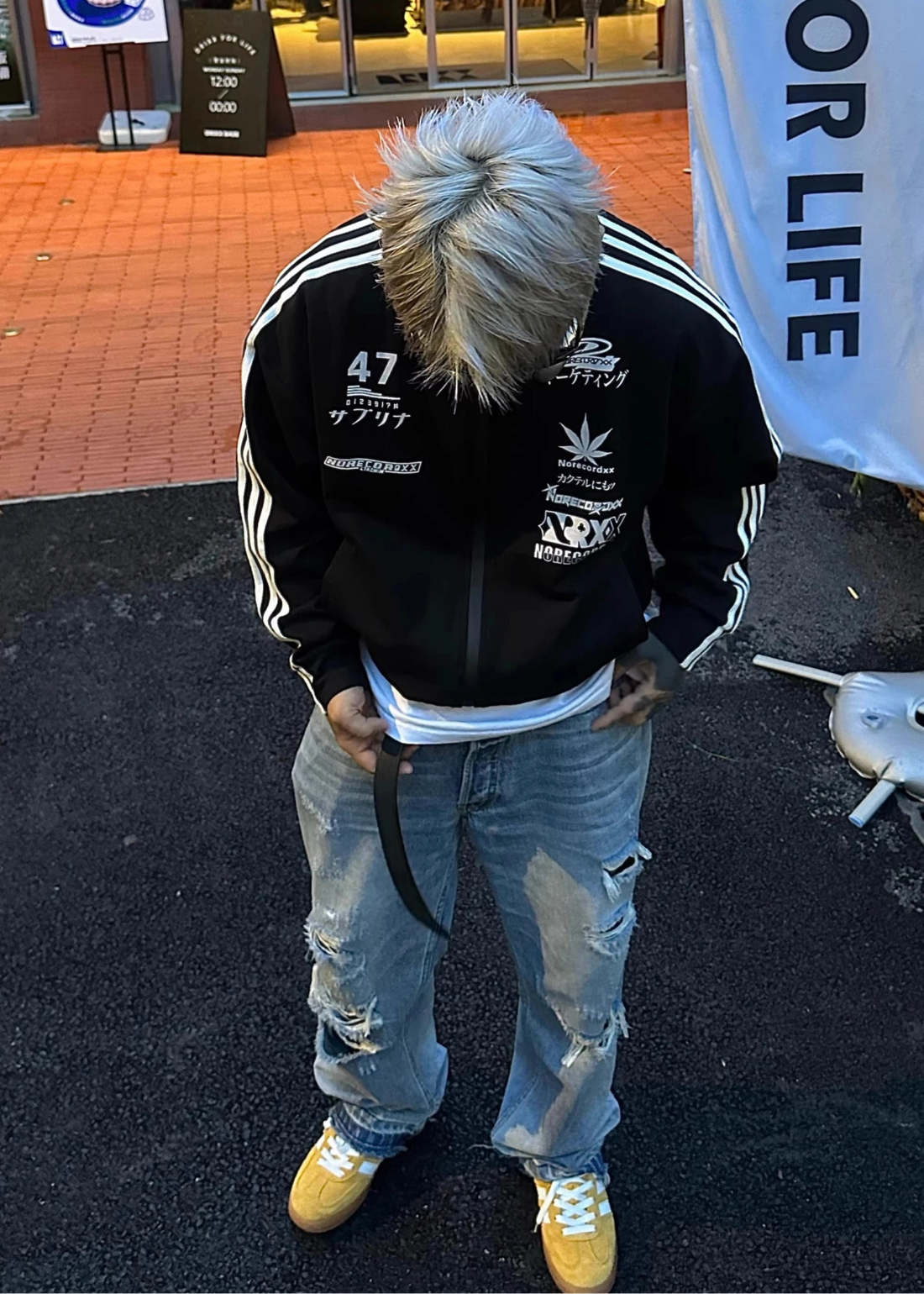 Triple Stripe Graphic Track Jacket - Rick Circus
