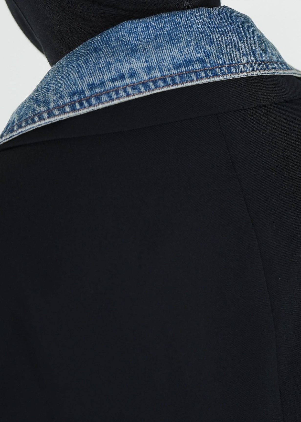 Two - in - One Denim Spliced Blazer - Rick Circus
