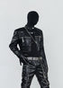 Unisex Cropped Leather Biker Jacket - Rick Circus