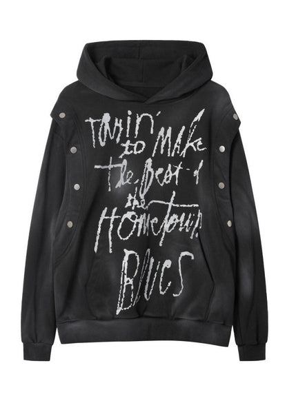 Unisex Graffiti Studded Hoodie - Rick Circus