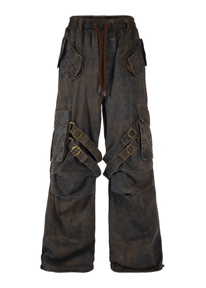 Unisex Grunge Cargo Denim Pants - Rick Circus