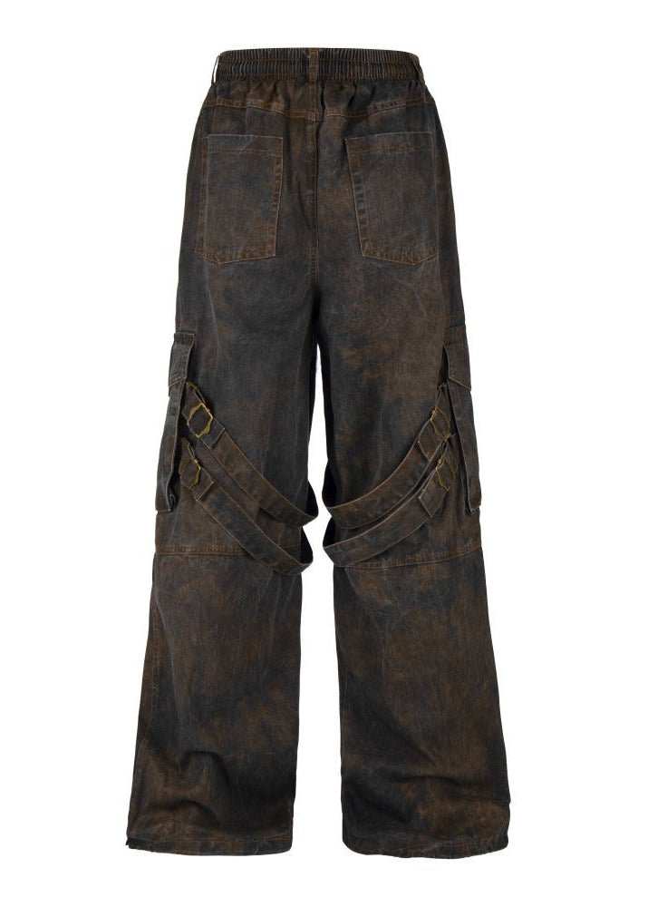 Unisex Grunge Cargo Denim Pants - Rick Circus