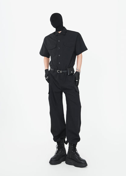 Utility - Inspired Short Sleeve Jumpsuit - Rick Circus