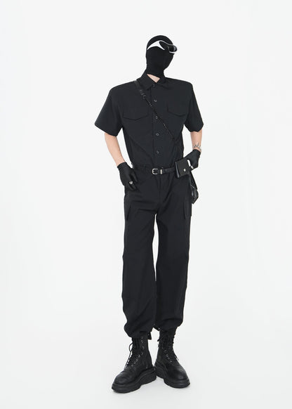 Utility - Inspired Short Sleeve Jumpsuit - Rick Circus