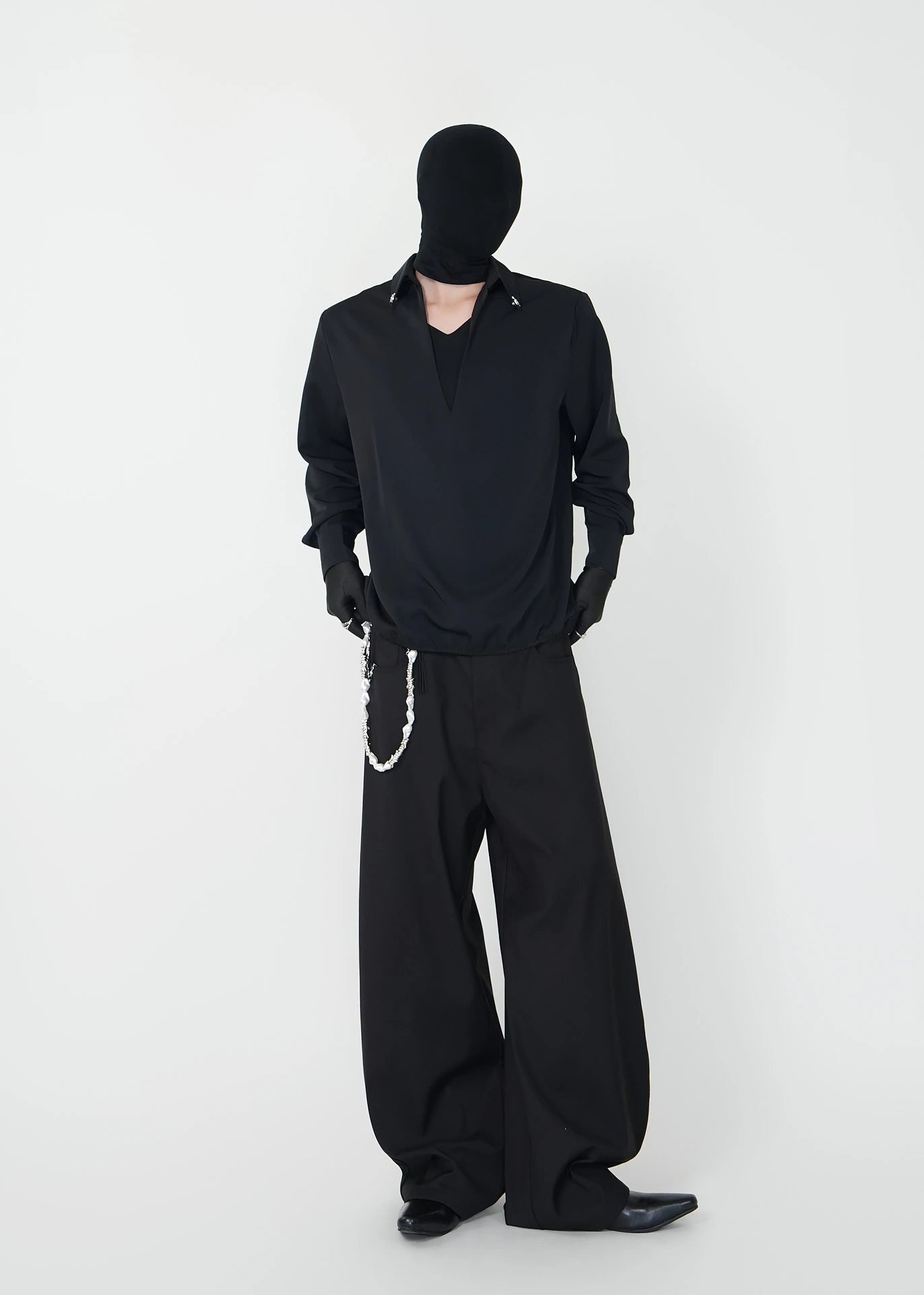 V - Neck Layered Long - Sleeve Polo - Rick Circus